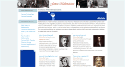 Desktop Screenshot of famous-mathematicians.org